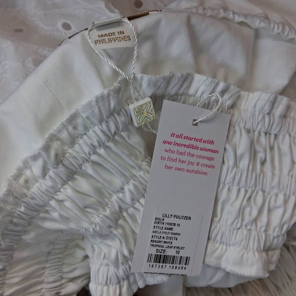 Lilly Pulitzer Axelle Eyelet White Romper Size 10 NWT - Picture 9 of 11